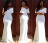 African White Off Shoulde Mermaid Bridesmaid Dresses Cheap Satin Formal Prom Evneing Gown Long Maid Of Honor Dresses Plus Size5756976