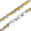 14K Gold Rope Chain Men Naszyjnik Złote Twisted Fala Linki Podstawowe łańcuchy Choker unisex punk biżuterii