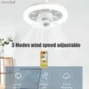 Ventilatori elettrici Ventilatore da soffitto da 60 W E27 con luce a LED e telecomando Rotazione a 360 gradi Raffreddamento Ventilatore elettrico Lampada Lampadario per camera Home DecorC24319