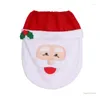 Pillow QX2E Santa Toilet For Seat Cover Set Bathroom Christmas Decorations Accessories