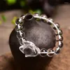 Strang Großhandel Weiße Natürliche Kristall Armbänder 8mm Runde Perlen Mit Armband Glück Reichtum Für Frauen Freundin Schmuck