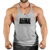 Camisetas masculinas Marca de animais sem mangas ginástica homens treinando roupas de tanques de tanques para fisiculturistas de verão para homens para homens sem mangas 240327