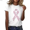 Kvinnors t-shirt bröstcancer förebyggande tryck kvinnor t-shirt bröst anti cancer rund hals grafik t skjortor korta ärm tees camisetas de mujerc24319