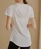 Lu Womens Yoga Shirt tenue à manches courtes Couw Coup Hotted Breathable Samless Women Fintness Gym long Top Summer T-shirt BT-5300