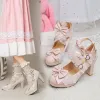 Buty 2022 Nowe wiosenne buty dla kobiet w rozmiarze 2226,5 cm długość perłowa Perl Bak Block Krzyż Cute Lolita Banquet Buty
