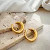 Orecchini pendenti a forma di piccolo pesce a forma di cerchio per le donne Placcato oro 18 carati Cerchio in acciaio inossidabile Gioielli Brincos Regalo 2024