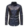 Men's Casual Shirts Men Spring Autumn Slim Fit Shirt Lapel Long Sleeve Single Breasted Tops Rose Flower Printing Blouse