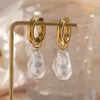 Dangle Earrings 2024 Dainty Shell Drop For Women Gold Color Eardrops Minimalist Tiny Huggies Hoops Wedding Fashion Jewelry Gifts