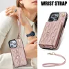 Long Lanyard Flip Leather Phone Case For iPhone 15 Pro Max 14 Plus 13 12 11 X XS XR SE 8 7 Wallet Card Holder Back Cover