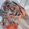 Scarves BYSIFA| Green Real Silk Scarf Femmes Foulard Fashion Shawls Fall Winter Long Hijabs