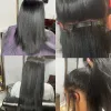 Förlängningar Yaki rak tejp i hårförlängningar för kvinnor verkliga mänskliga hår dubbelsidig sömlös tejp i hårförlängningar 20 st band ins