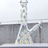 10 pouces bécher en verre Bongs conception variée marguerite blanche Heady Bong narguilé Traingle plates-formes pétrolières barboteur conduite d'eau Bong tabac fumer tuyaux de fumée Bongs bol de 14mm