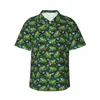 Chemises décontractées pour hommes Champignon Grenouille Plage Chemise Animal Dessin Animé Grenouilles Esthétique Hawaïen Mâle Rétro Blouses À Manches Courtes Harajuku Vêtements