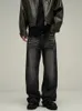 Jeans americanos masculinos china-design chique sentido pequena multidão alta rua rufião bonito calças de alta classe amantes streetwear 240319