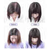 Synthetic Wigs Synthetic Wigs 25cm Wig Piece Straight Hair Toppers Hairpiece Anti-Slip Clip In Women Bangs Fringe Natural Hair Wig 240329