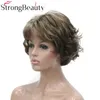 Synthetic Wigs StrongBeauty Short Curly Synthetic Wigs Heat Resistant Capless Hair Women Wig 240328 240327