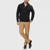 Herrtröjor FashionSpark Pullover Ströja sjal krage Slim Fit casual kabel stickad snygg enkelknapp Lätt stickkläder