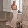 Elegant Mermaid Wedding Dresses 2024 Lace Appliques Cap Sleeves Illusion Buttons Back Boho Bridal Gowns Sweep Train Vestidos De Novia YD