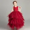 Meisje Jurken Kinderen Girly 3 Tot 12 Jaar Elegant Party Witte Bloem Bruidsmeisje Huwelijksceremonie Luxe Formele Kleding N22