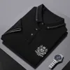 Polo surdimensionné haut de gamme pour hommes, manches courtes, T-shirt Paul, vêtements de marque tendance, gros homme, revers, nouveau, moitié ample, Lg0u {catégorie}