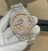 Hiphop Watch Męskie kobiety oglądają diament mrożony luksusowy moda bling dee dezel band vvs moissanite