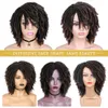 Synthetic Wigs Short Dreadlock Wig Black/brown/red Synthetic soft faux locs Wigs Braiding Crochet Twist Hair Wigs For Black Women/Men 240328 240327