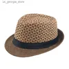 Chapeaux à large bord chapeaux de seau épissage coloré géométrique parasol hommes Str chapeau printemps/été chapeau de protection solaire chapeau haut de forme Jazz chapeau Y240319