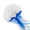 Fiori decorativi Bellissimo bouquet da sposa bianco in schiuma di fiori artificiali, composizione floreale perfetta per l'arredamento