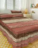 Gonna letto Rustico retrò con venature del legno Copriletto elastico rosso con federe Coprimaterasso Set lenzuolo