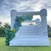 Toptan beyaz sıçrama evi açık şişme tam pvc bouncy kale ay çocukları feda