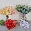 Fleurs décoratives 16 fourchettes artificielles branche de feuille d'eucalyptus salle de mariage arrangement floral décor 16 têtes simulation plantes vertes