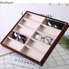 Fashion Glasses Cases Beige 10 Grids Sunglasses Display Box Sunglasses Display Glasses Display Props Jewelry Organizer Tray 240314