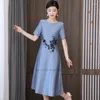 Vêtements ethniques 2024 Robe vintage chinoise traditionnelle améliorée Mariage Cheongsam National Flower Broderie A-Line Banquet Soirée