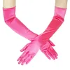 Gants multicolores en Satin pour femmes, longs de 55CM, accessoires de balle, Cosplay, doux, lisse, solide, très extensible