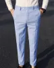 Pantalon Plyesxale pantalon à carreaux bleu ciel pour hommes concepteur coupe ajustée pantalon de costume droit grande taille robe d'affaires pantalon marque vêtements P27