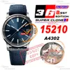 Kod 11.59 15210 A4302 Automatisk herrklocka 3GF 41mm Steel Case Blue Index Texturerat Dial Nylon Leather Strap Super Edition Puretimewatch Reloj Hombre F2