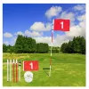 AIDS Golf Flagsticks Flags Hole Pole Cup Set Portable 5 Section Practice Golf Pin Pole Flags For Yard Garden Training