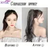 Synthetic Wigs XIYUE Wig ponytail black brown highlight dye grip style fashionable and simple one second to wear large wave ponytail braid 240329
