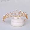 Tiaras New shiny bride crown fashion high-quality headdress womens wedding crown headdress Princess Birthday crown headdress Y240319