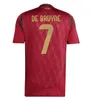 2024 Belgien Soccer Jerseys Mens de Bruyne Tielemans Trossard Carrasco Football Shirts Youth Lukaku Onana Casteels Batshuayi Castagne Faes National Team Kid Kit