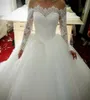 ZJ9151 Sexy High Quality Wedding Dress 2021 Ball Gown Elegant White Ivory Long Sleeve Bride Dresses Lace Bottom2114593