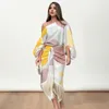 Vestidos de trabalho bloco de cores borla hem diagonal ombro blusa conjunto cintura alta lanterna mangas saia plissada terno roupas moda feminina