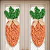 Decorative Flowers Carrot Door Hanger Easter Artificial Wreath Theme Sign Decoration Wall Decor