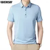 Męskie koszulki Polos Men Tops krótkie rękawy na letnią karierę biurową Casual Clothing Plus Size 3xl 4xl 100kg 00402