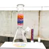 10-Zoll-Glasbecher-Bongs, verschiedene Designs, rosa, mehrflammig, berauschende Bong, Wasserpfeife, Traingle, Bohrinseln, Bubbler, Wasserpfeife, Bong, Tabakrauchen, Rauchpfeifen, Bongs, 14-mm-Schüssel