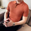 Herrpolos 2024 Summer High Quality Fashion Sticking Short Sleeve Polo Shirts/Manlig Slim Fit Lapel Casual Shirts S-3XL