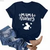 Dames T-shirt Pasen T-shirts Voor Dames Zomer Korte Mouw T-shirts Ronde Hals Konijn Bunny Letter Gedrukt Tops Casual Slanke Dames T-shirtsC24319