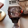 Richa Luxury Watch Mens Mekaniği Erkekler Mekanik Su Hayalet Hollow Out Su geçirmez aydınlık öğrenci kadın şarap kova severler