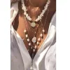 Colliers Shell exquis Baroque Pearl Collier Punk Punding Exagéré Pendard Bijoux fait à la main Gift pour elle pour elle