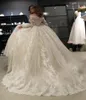 Vestido De Noiva Мусульманские платья Бальное платье без бретелек с длинным рукавом Кружева Дубай Арабское праздничное платье цвета слоновой кости Платье невесты Cheap5041274